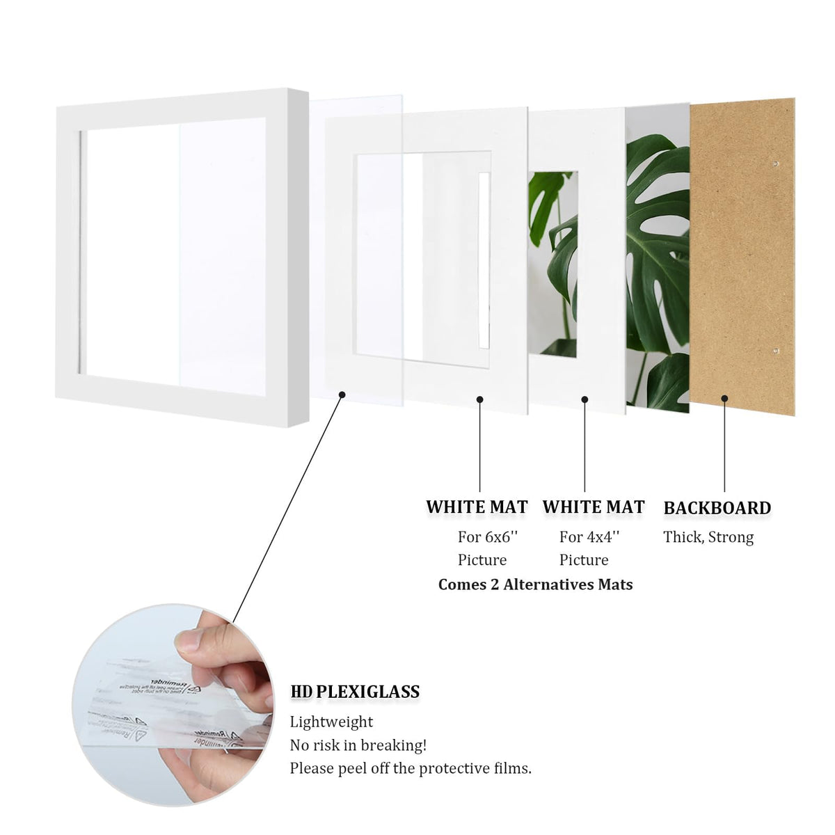 Egofine 8x8 frame table-top easel enables easy desktop display.