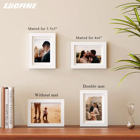 Egofine plexiglass front protection keeps photos clear.