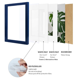 Egofine frame with built-in wall mounting hooks for versatile vertical or horizontal display.