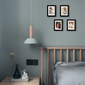 Egofine wood grain close-up emphasizes premium black frame finish