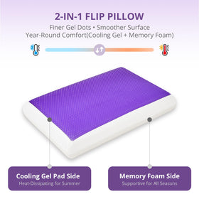 EGOHOME cooling pillow with reversible design for two comfort modes.