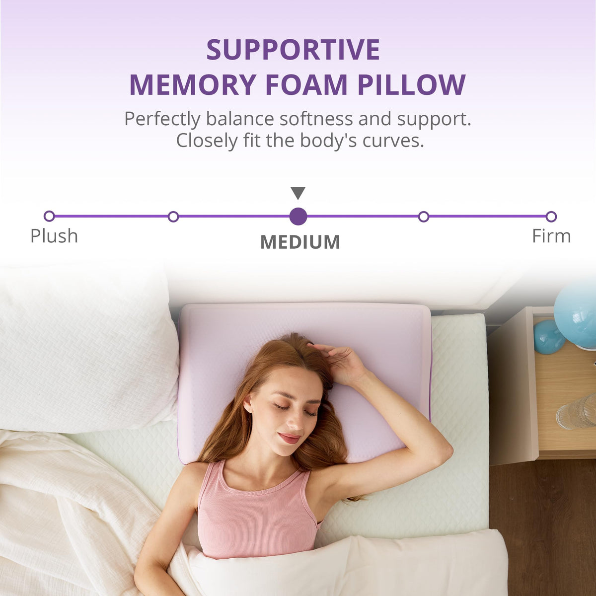 EGOHOME memory foam head and neck support contours to your shape.