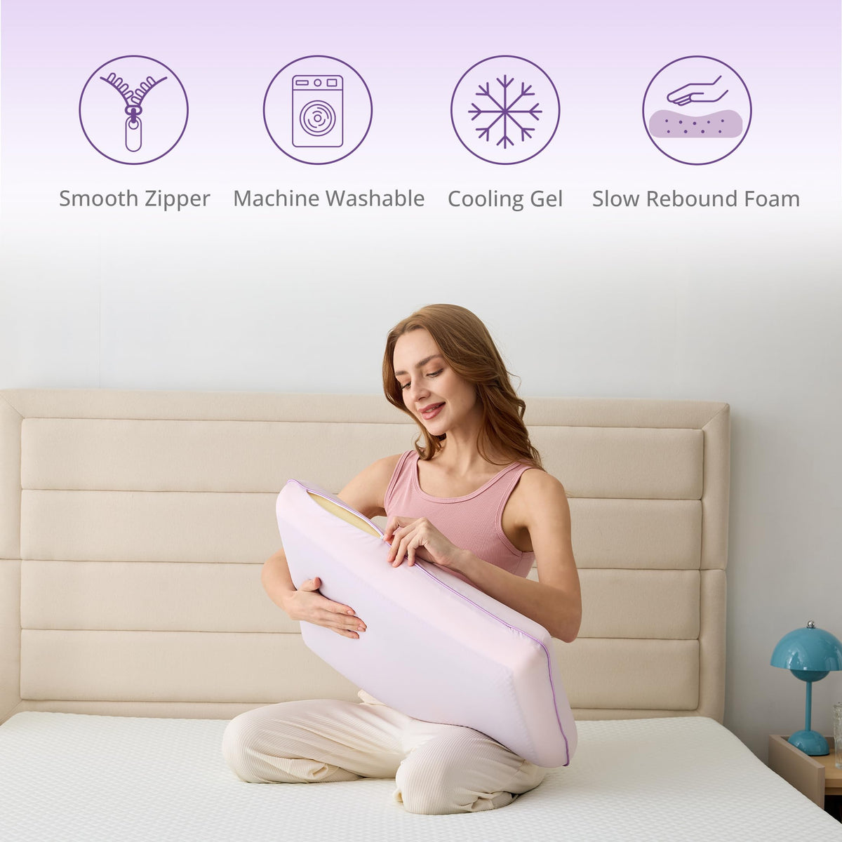 EGOHOME pillow offers a balanced medium firmness for varied sleepers.