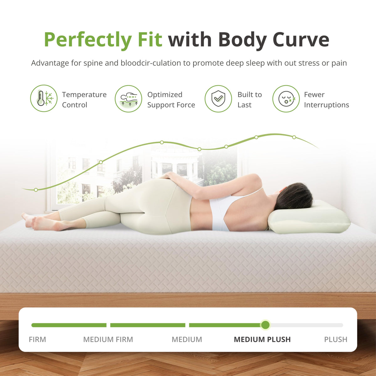 EGOHOME pressure-relief memory foam evenly distributes weight for comfortable rest.