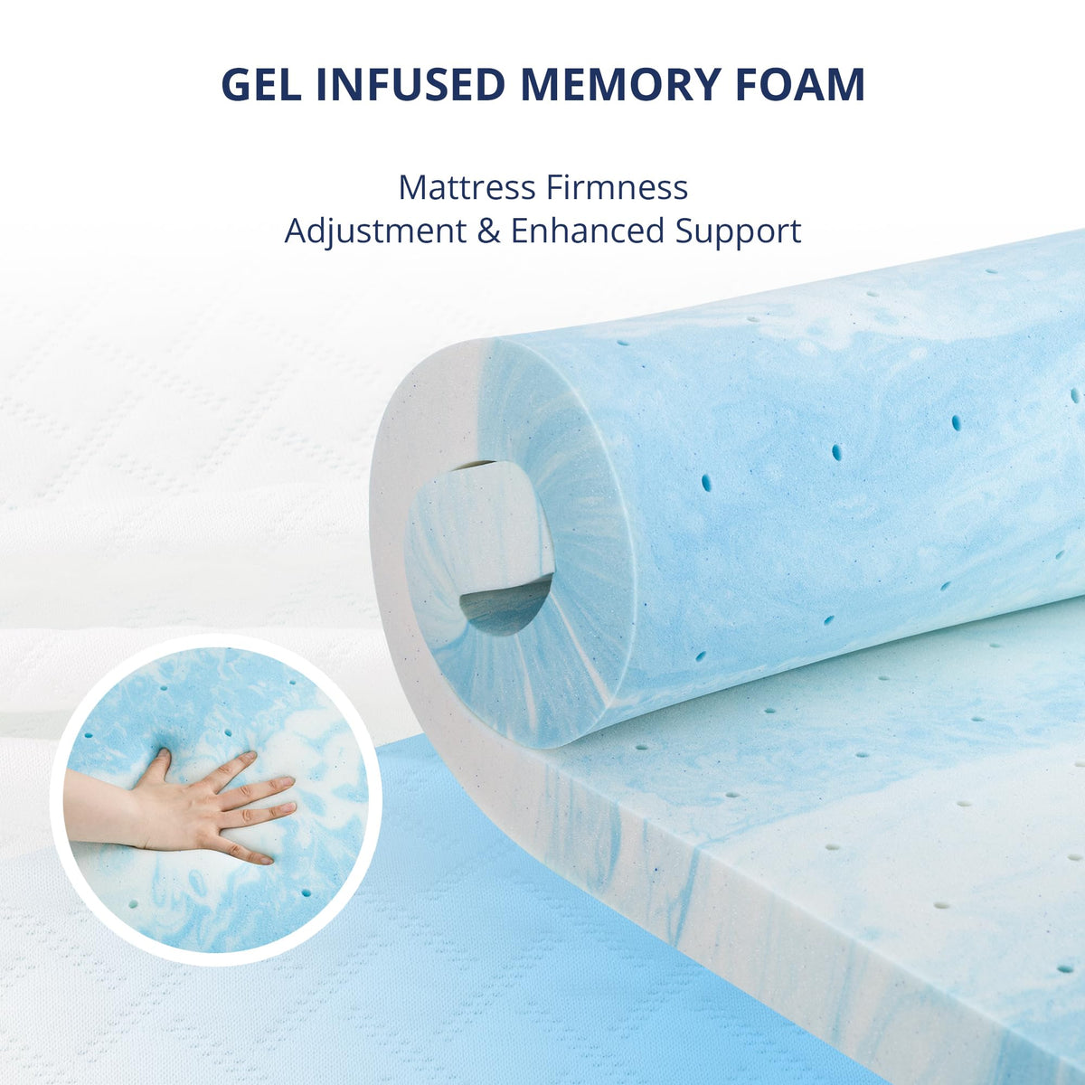 Removable breathable cover for easy cleaning and freshness.