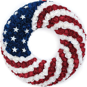 egolot 18inch patriotic roses wreath front door display for a welcoming entryway