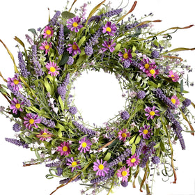 Egolot 24in spring greenery wreath front door for curb appeal.