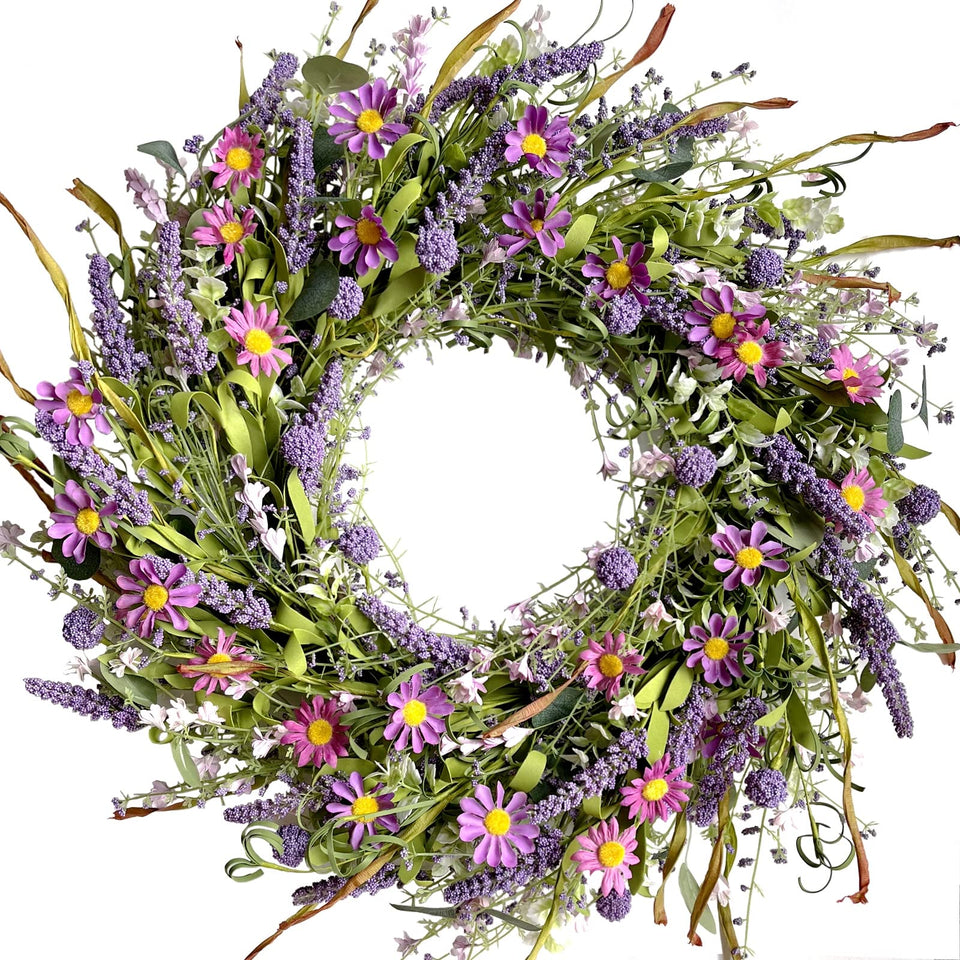 Egolot 24in spring greenery wreath front door for curb appeal.
