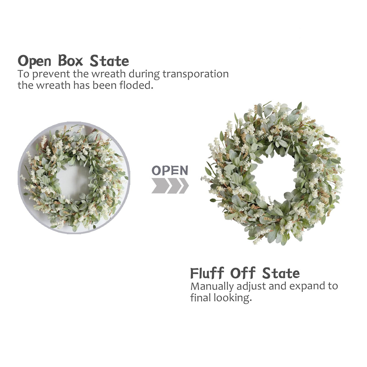 egolot 24 inch wreath showcasing size perfect for doors, windows, or walls.