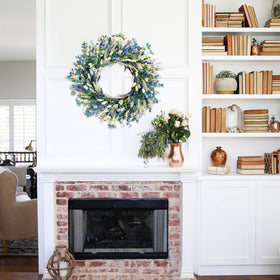 Egolot blue ivory wreath for wedding décor and festive home styling.