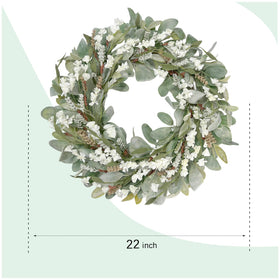 Egolot entryway wreath complements windows and walls with spring to winter charm