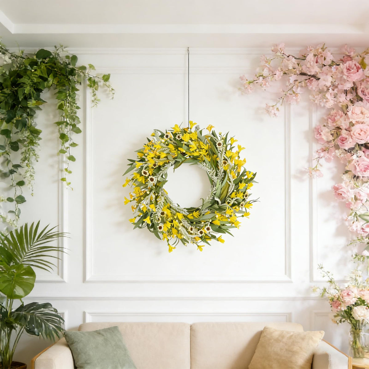 Egolot durable foliage wreath resists fading for year-round decor