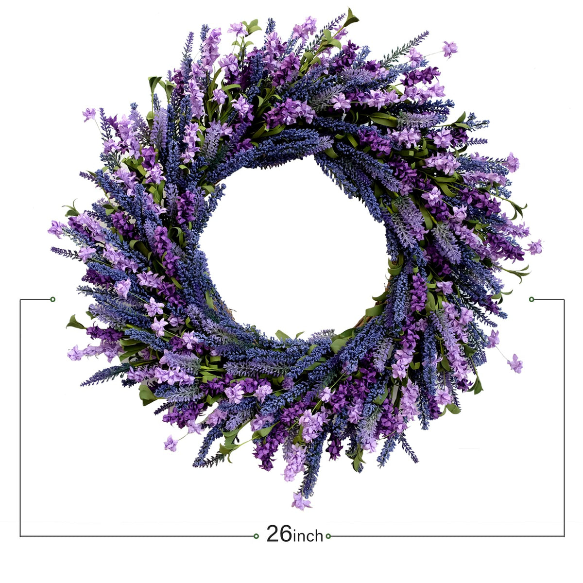 Egolot front door decor lavender wreath welcomes guests.