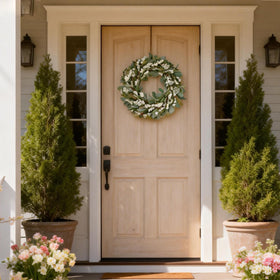 Egolot front porch wreath for all seasons, fits standard doors