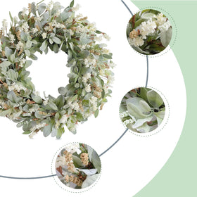 egolot lamb ear leaves wreath close-up showing natural texture and greenery.