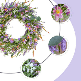 Egolot mixed green leaves wreath for versatile indoor outdoor decor.