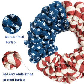 Egolot navy blue star burlap details evoke a traditional Americana look.
