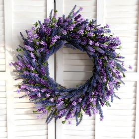 Egolot indoor-outdoor use lavender wreath suits year-round displays.
