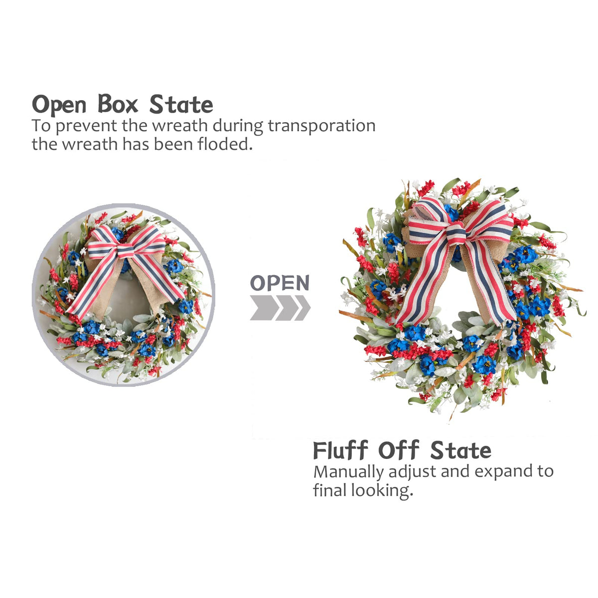 Egolot patriotic wreath suitable for indoor or covered outdoor spaces