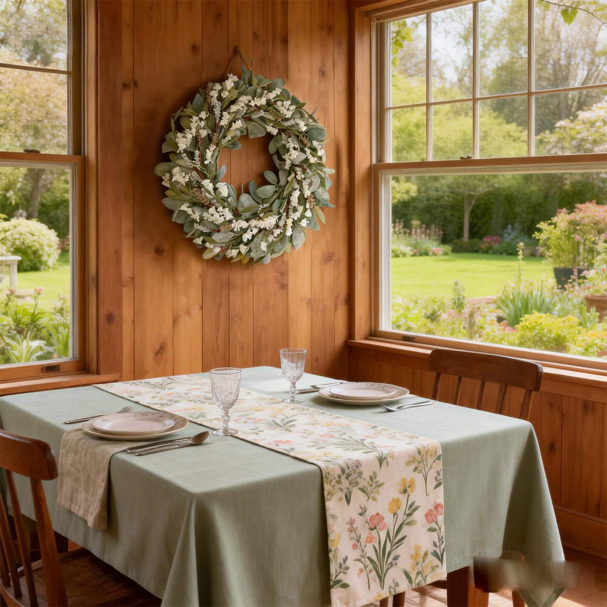 Egolot rustic farmhouse greenery wreath with neutral tones for cozy interiors