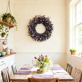 Egolot spring-summer wreath sized 26 inches for large door display.