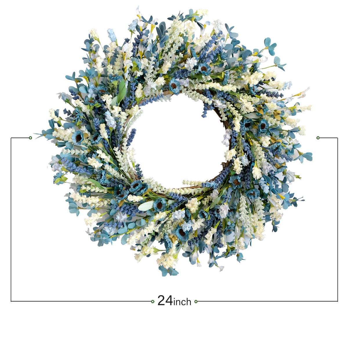 Egolot 26inch spring summer wreath with lavender adds color and texture.