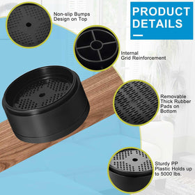 EGTTGIN risers feature anti-slip pads to protect floors and keep furniture stable.