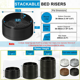 EGTTGIN stackable bed risers reach about two inches for ergonomic desk height.