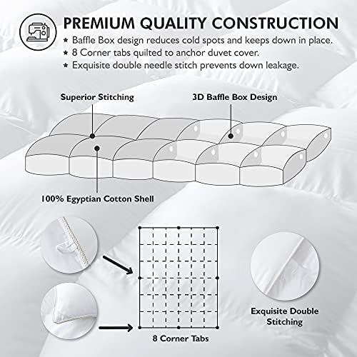 Egyptian Bedding 100% cotton cover provides breathable softness and skin-friendly feel.