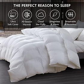 Egyptian Bedding 58 oz fill weight delivers plush loft and cloud-like comfort.