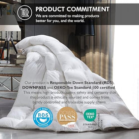 Egyptian Bedding baffle box design ensures even fill distribution for consistent warmth.