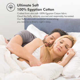 Egyptian Bedding eight corner loops anchor duvet cover to prevent shifting.