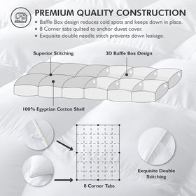 Egyptian Bedding eight corner loops anchor duvet cover for secure fit.