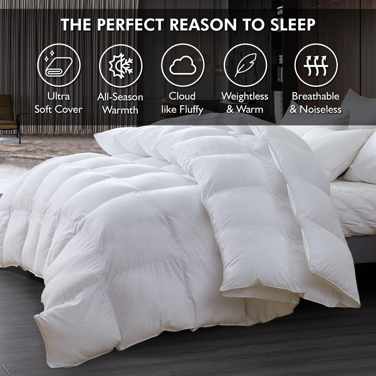 Egyptian Bedding goose down fiber blend fill for balanced loft