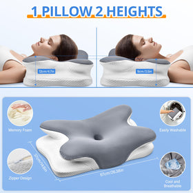 Height adjustable by flipping the Ehomfory pillow for customizable comfort