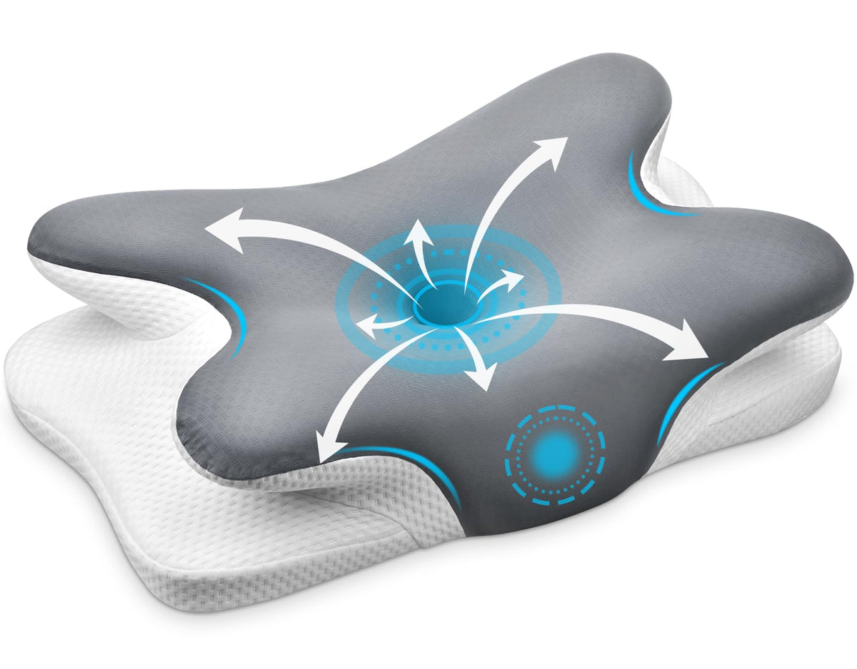 Ehomfory cervical neck pillow arc traction area supports neck alignment