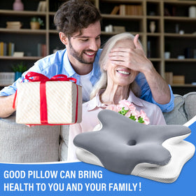 Side sleeper friendly design from Ehomfory cervical neck pillow supports multiple positions