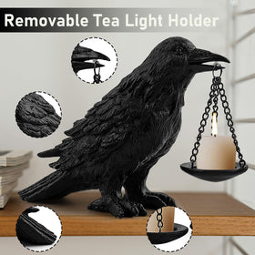 Ehuoyan raven decor resin statue highlights detailed craftsmanship for gothic room accents.