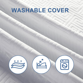 Eiayeebil memory foam topper close-up shows gel-infused foam texture