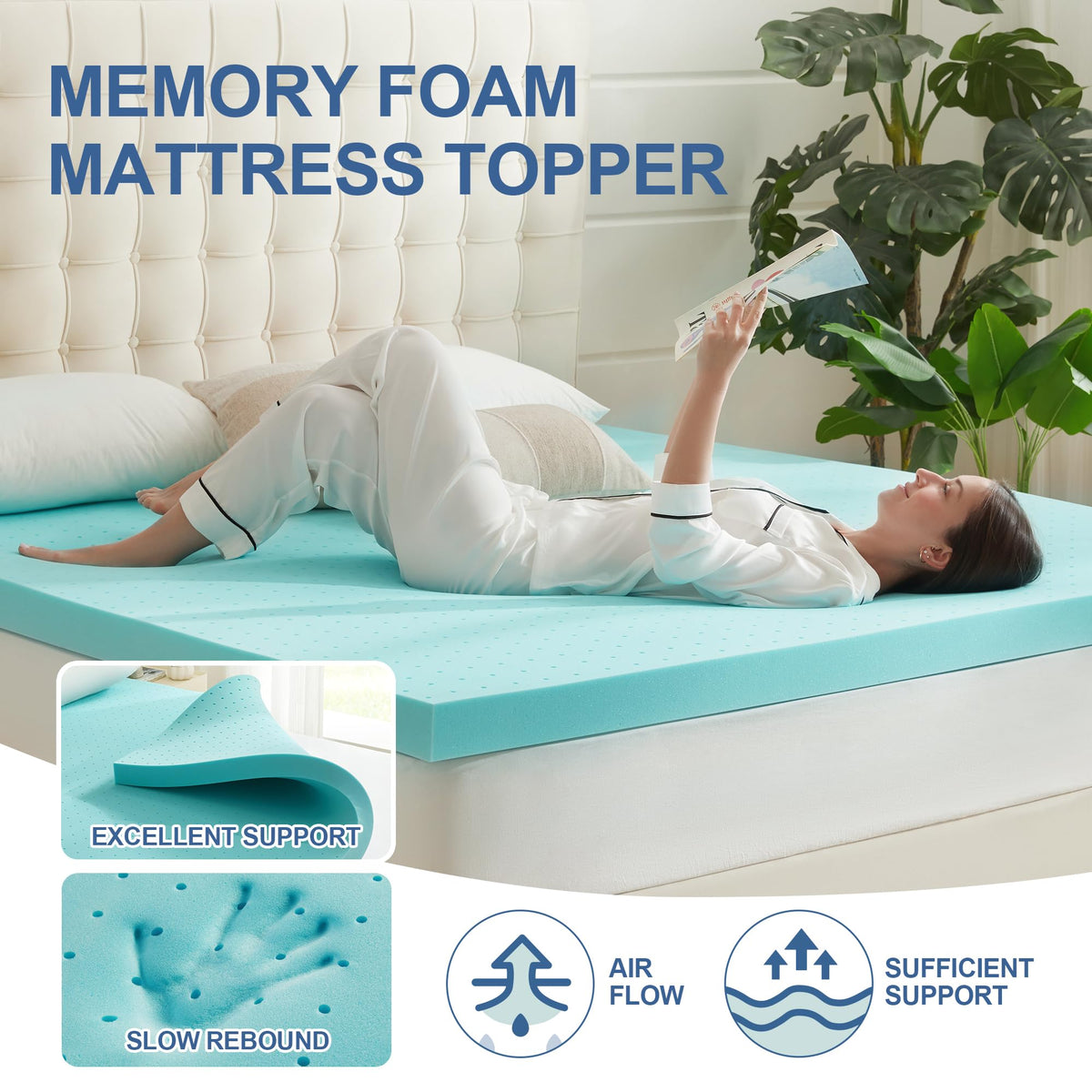 Eiayeebil skin-friendly, eco-safe topper free of odors