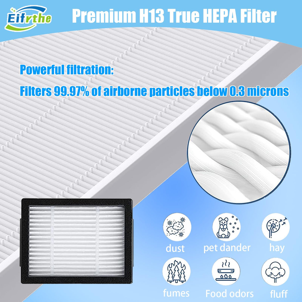 Eifrthe dirt disposal bags hold up to 60 days of dust and hair.