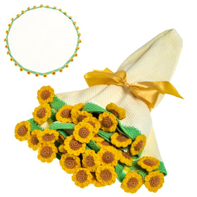 Eightown 43-inch sunflowers bouquet blanket displayed as cheerful decor and warm, soft throw.
