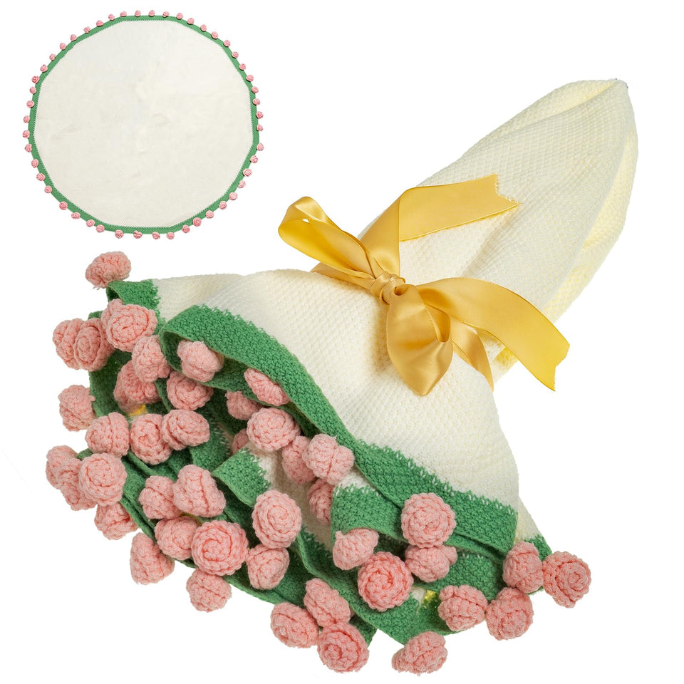 EIGHTOWN 43-inch crochet flowers bouquet enhances any room with vibrant décor.
