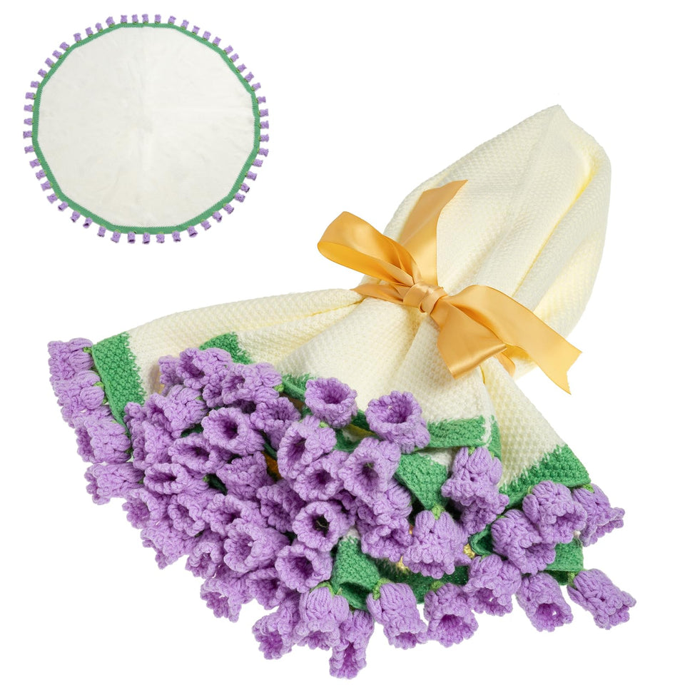 Eightown 43-inch crochet flowers bouquet adds cozy living room decor and whimsy.