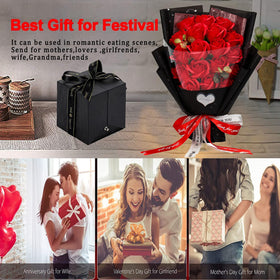 Eightown preserved red rose flowers with box, long-lasting keepsake