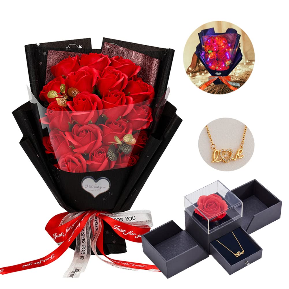 Eightown roses bouquet with gift box, ready for gifting