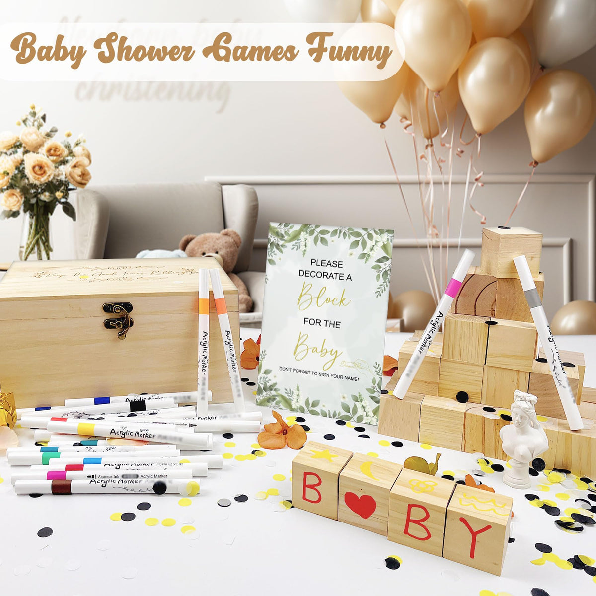 EIGTWEN baby shower games setup ideas for easy hosting