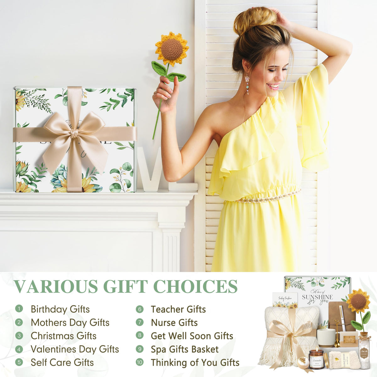 EIRNAY sunflowers and greeting card inspire warm thoughts.