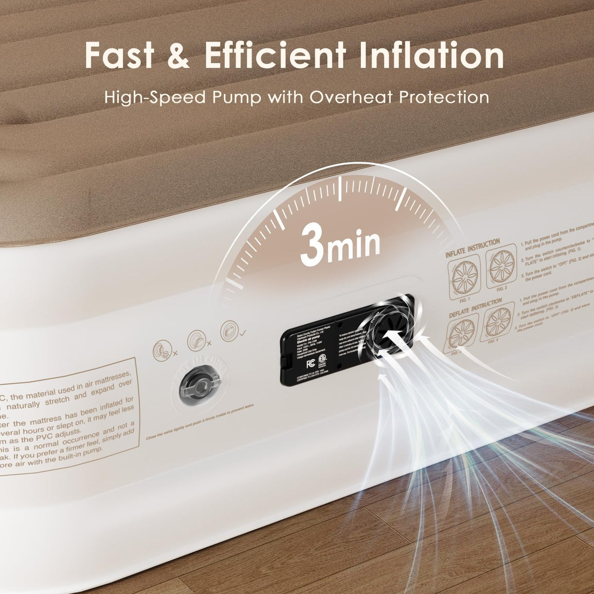 EISENFUER air mattress with horizontal I-beams provides stable edge support