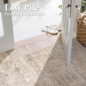 EISUROM high-traffic compatible rug protects floors in busy hallways.